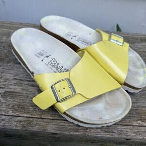 Birkenstock Birki's Catalina Buckle Slide Wide Strap Sandals Yellow 39 L8 M6